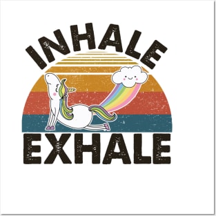 Unicorn Inhale Exhale Posters and Art